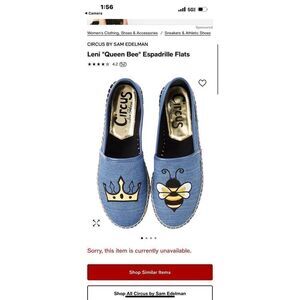 Sam edelman leni queen bee espadrille moccasin pull on shoes /flats sz 9